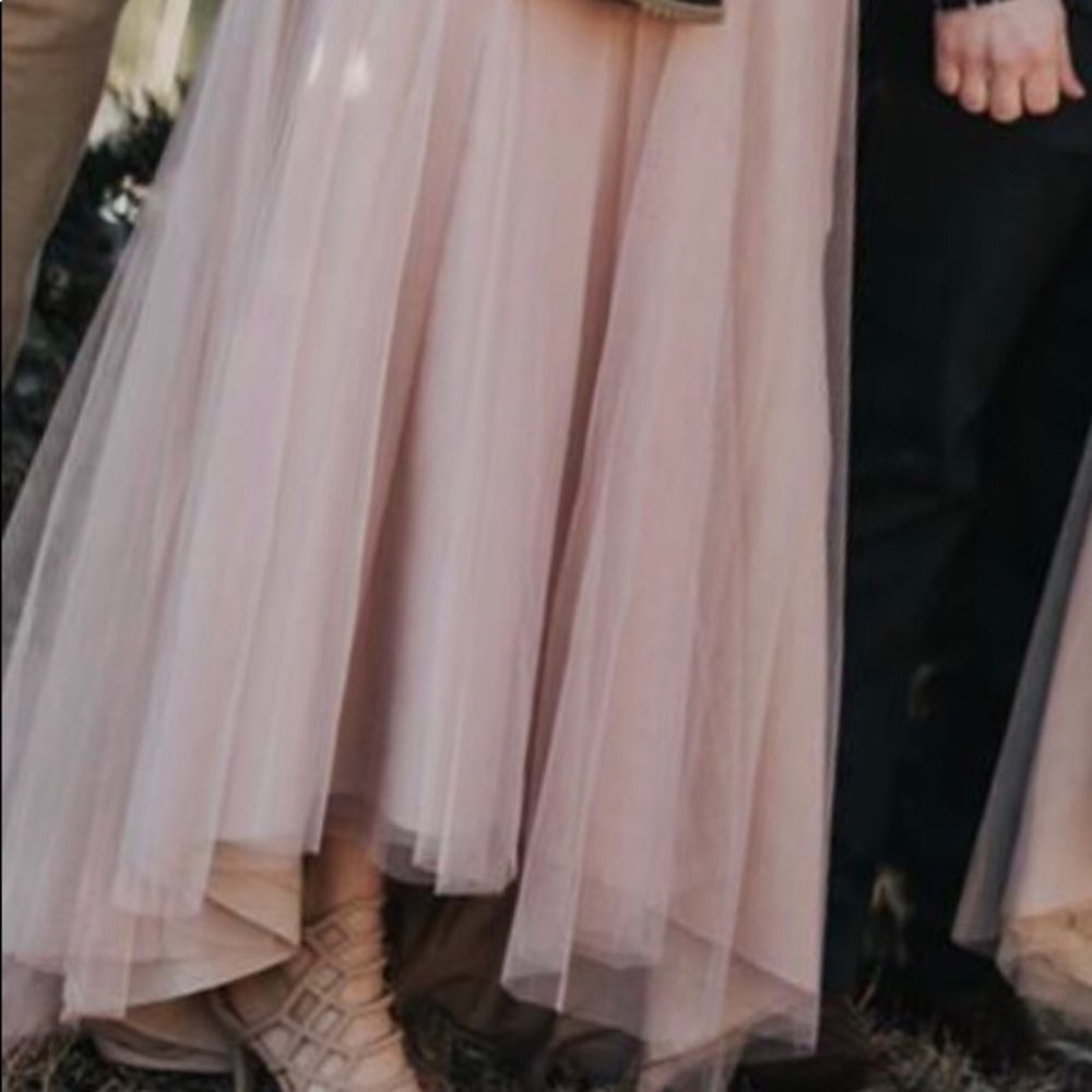 Monique Lhullier Tulle High-Low Mid-rise skirt